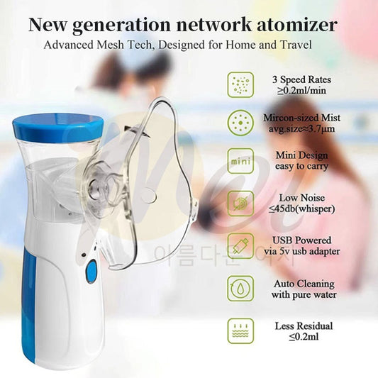Portable Mesh Nebulizer Machine – Silent Handheld Inhaler For Kids & Adults | Effective Respiratory Solution With Advanced Mesh Technology